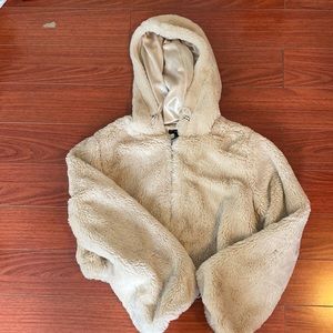 cropped furry jacket